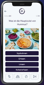 21 Coins: 420 3 / 10 Sojabohnen Erbsen Linsen Kichererbsen Was ist die Hauptzutat von Hummus?